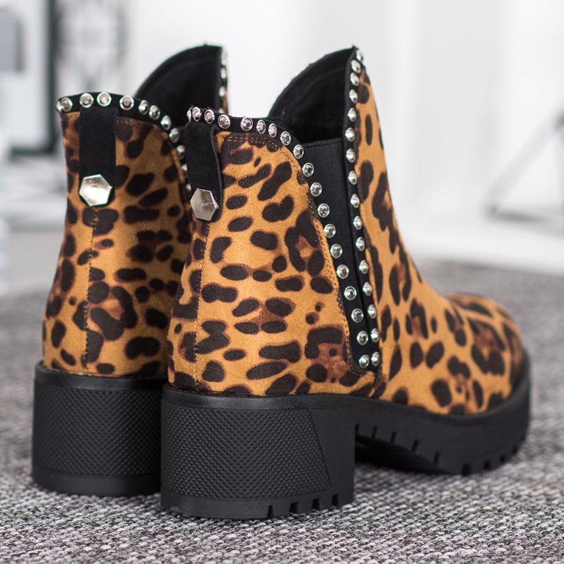 SDS Chelsea-Stiefel mit Leoparden-Print braun 1