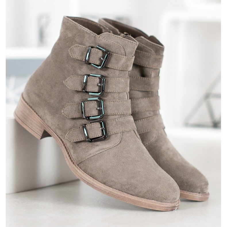 Sergio Leone Wildlederstiefeletten mit Schnallen khaki 1