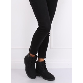 Schwarze Damenstiefel aus Holz W-3033 Black II Type 2