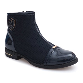 Elegante Stiefel, Schuhe 1956 Navy marineblau 1