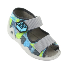 Befado Kindersandalen 250P093 blau grau grün 1