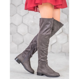 SHELOVET Stylische Overknee-Stiefel grau 1