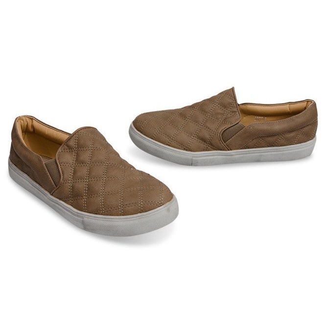 Gesteppte Slipper von 9033 in Khaki grün 1