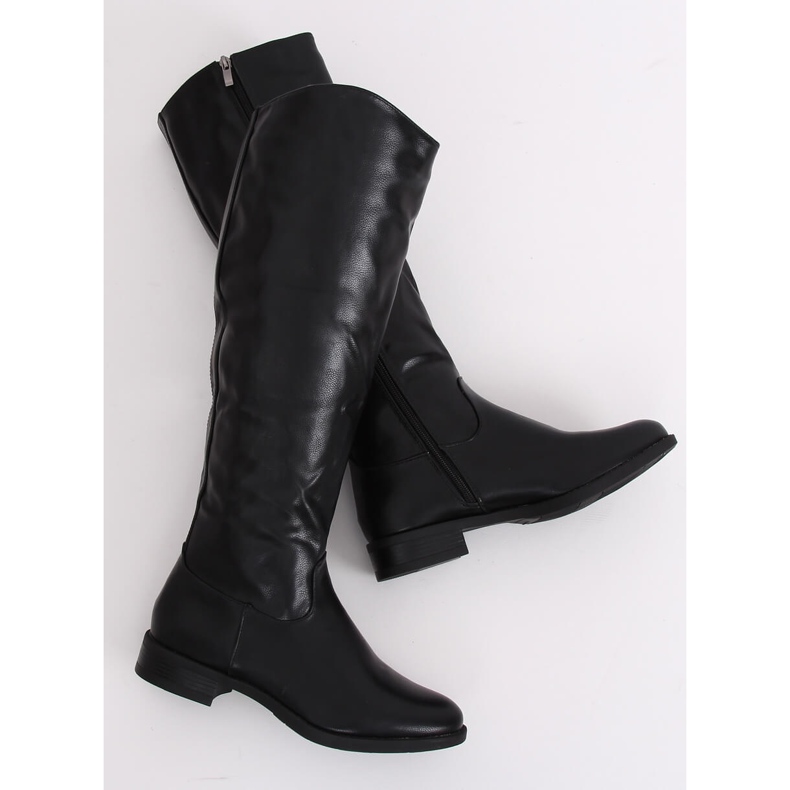 Schwarze Stiefel für Damen A-6 Schwarz grün 1