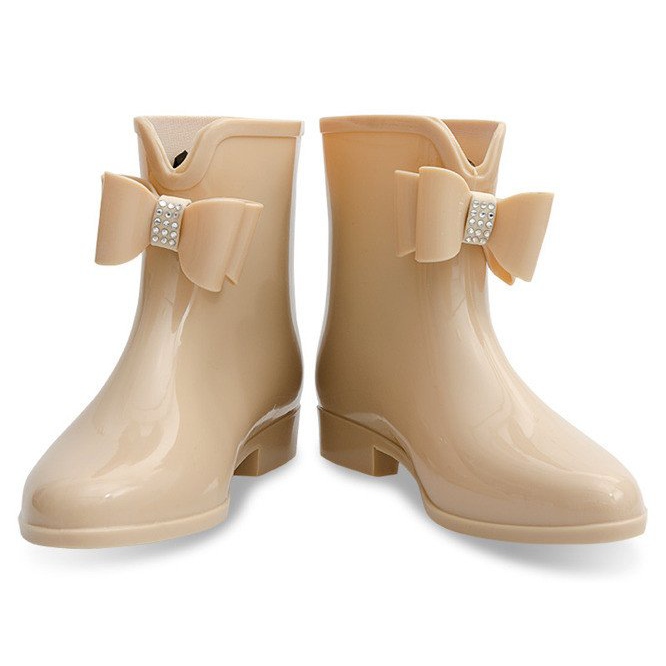 Gummistiefel mit Schleife 502A Beige 1