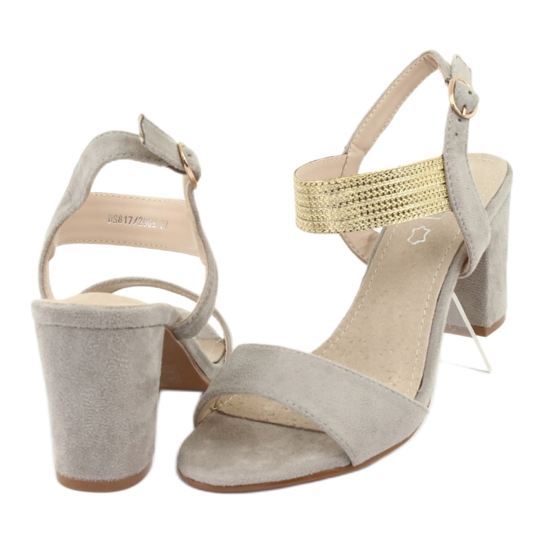 Sandalen auf der Post Filippo DS817 grau / gold gelb 4