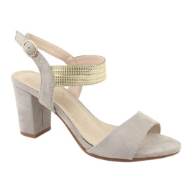 Sandalen auf der Post Filippo DS817 grau / gold gelb 1