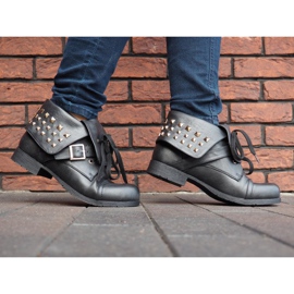 Stiefel 2W1 mit Nieten 1621 Schwarz 2