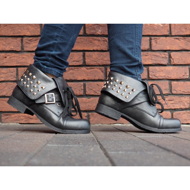 Stiefel 2W1 mit Nieten 1621 Schwarz 2