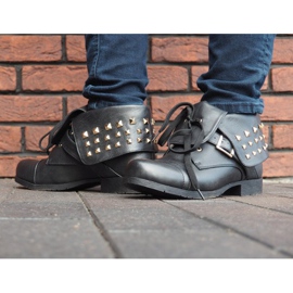 Stiefel 2W1 mit Nieten 1621 Schwarz 1