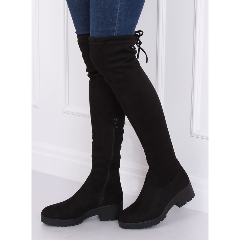 Overknee-Stiefel auf dem Protektor schwarz NC711 Black 2