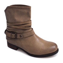 Durchbrochene Cowboystiefel 6153 Khaki 2