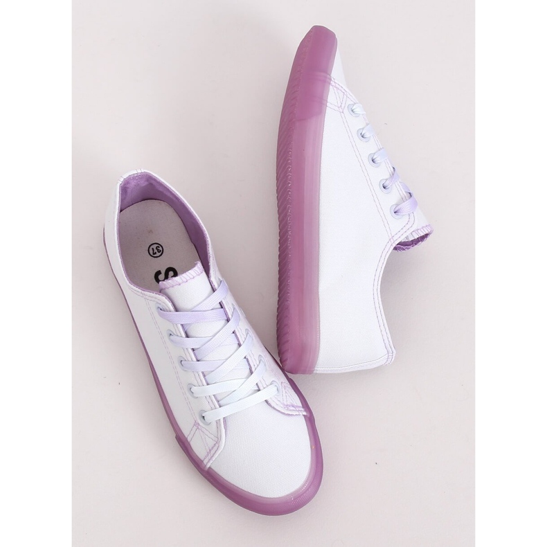 Damen ombre Sneakers in Weiß und Lila E3508 Lila violett 1