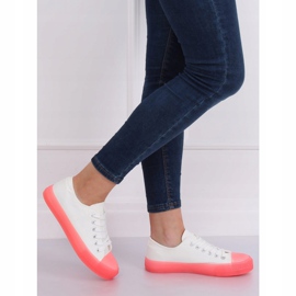 Sneakers mit bunter Sohle, weiß und rosa FG-2948 Pink 1