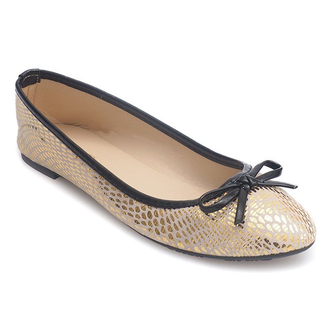 Ballerinas mit Schleife 15-5-4 Gold golden 1