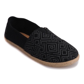 Leinen Espadrilles B211-2 Schwarze Turnschuhe 1