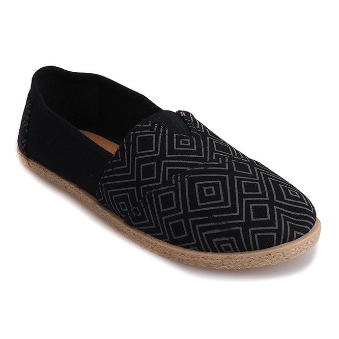 Leinen Espadrilles B211-2 Schwarze Turnschuhe 1