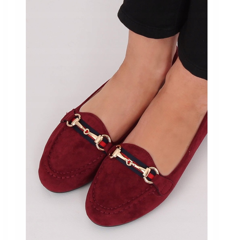 Burgunder-Loafer für Damen B2027 Wine rot 1