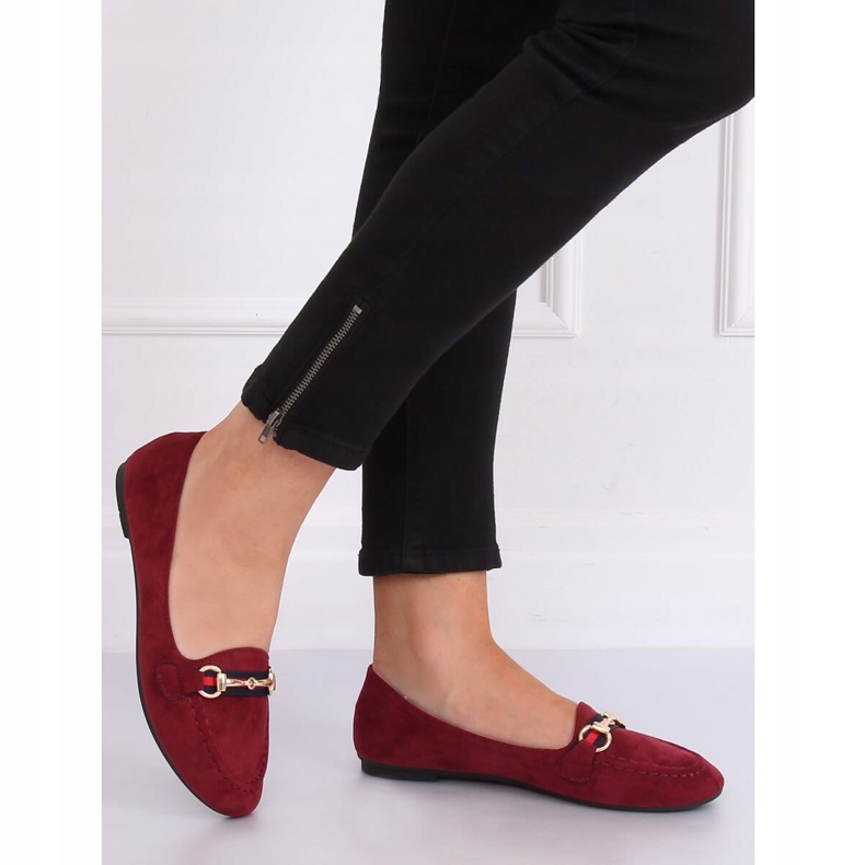 Burgunder-Loafer für Damen B2027 Wine rot 2