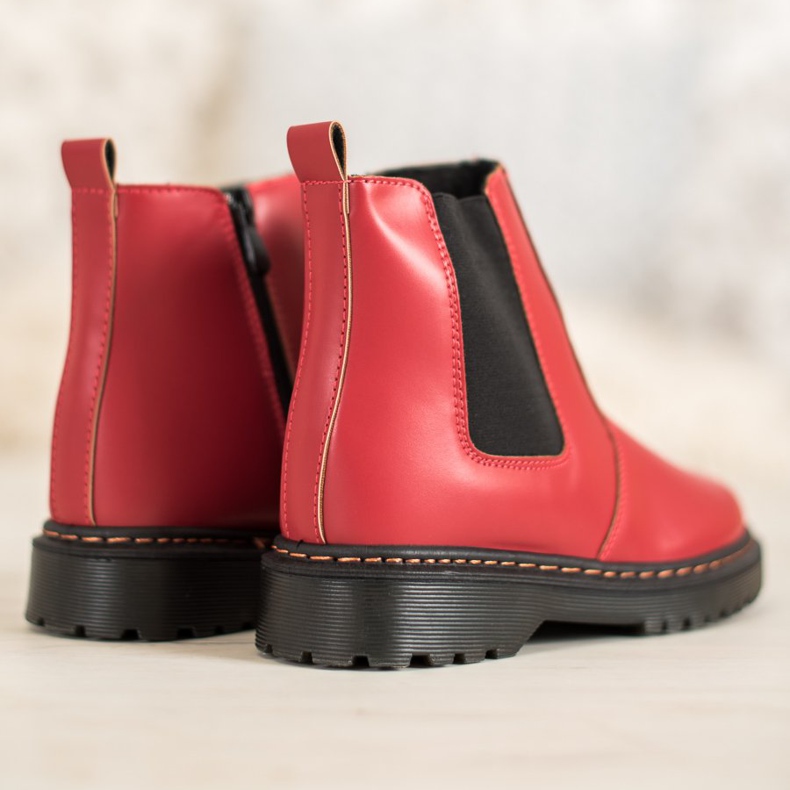 SHELOVET Chelsea-Boots auf der Plattform rot 1