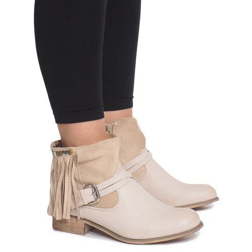 Verziert mit Stiefeln 341-PA Beige 1