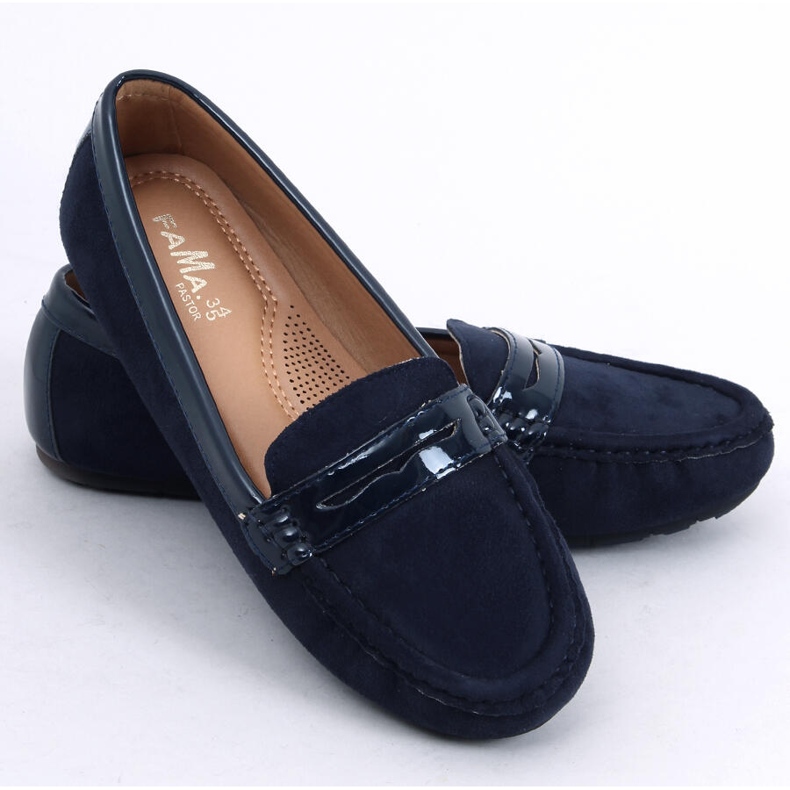 Marineblaue Damen Slipper FM2958-3 Blau navy blau 2