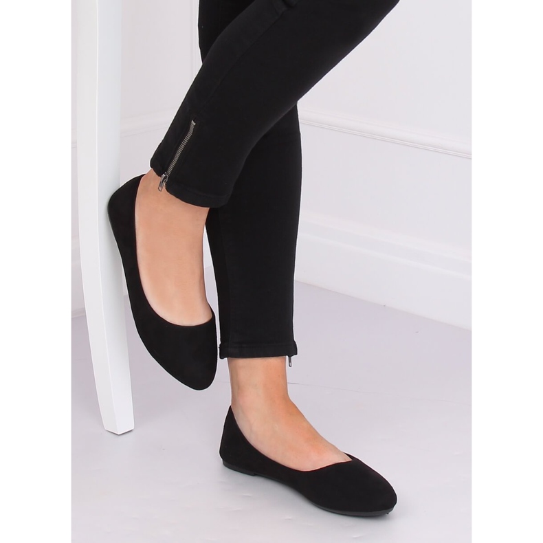 Schwarze schlichte Ballerinas Z1005 Schwarz 1