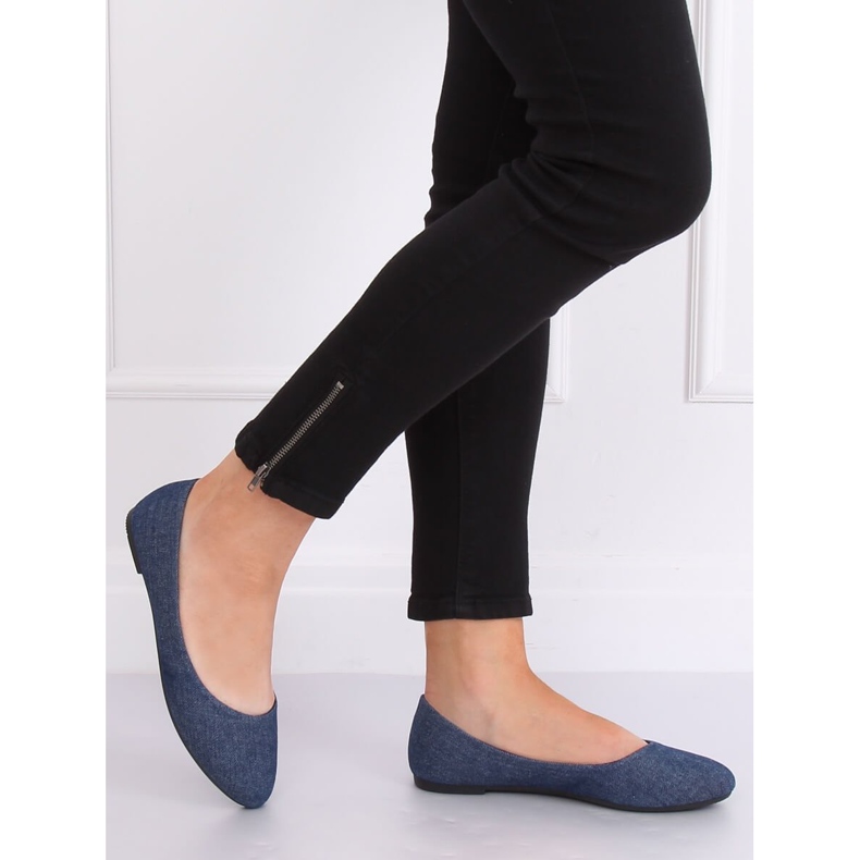 Glatte marineblaue Ballerinas Z1005 Navy navy blau 2