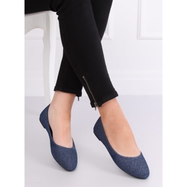 Glatte marineblaue Ballerinas Z1005 Navy navy blau 1