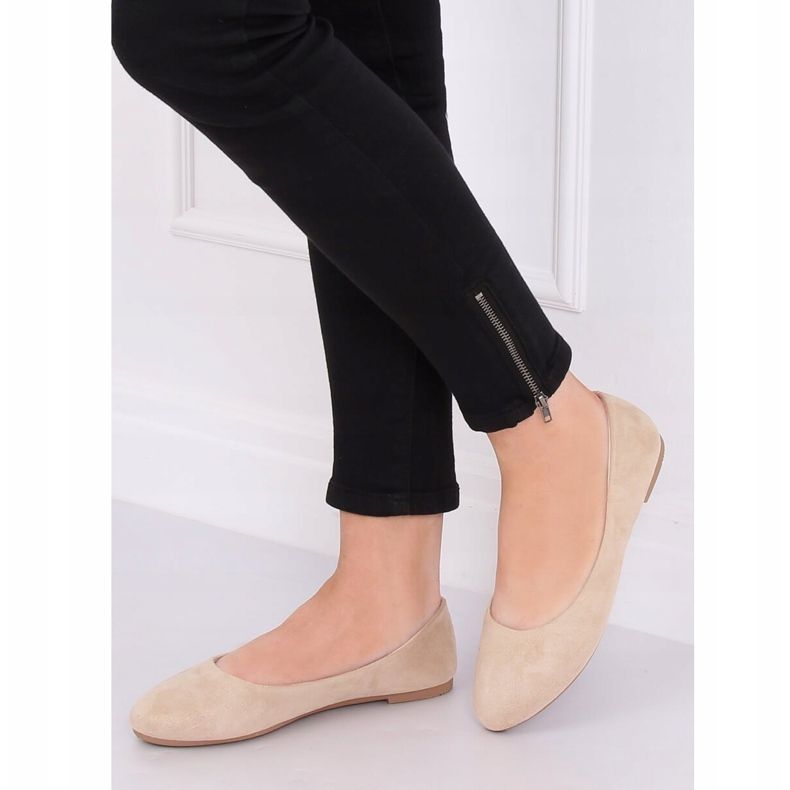 Glatte beige Ballerinas Z1005 Beige 2