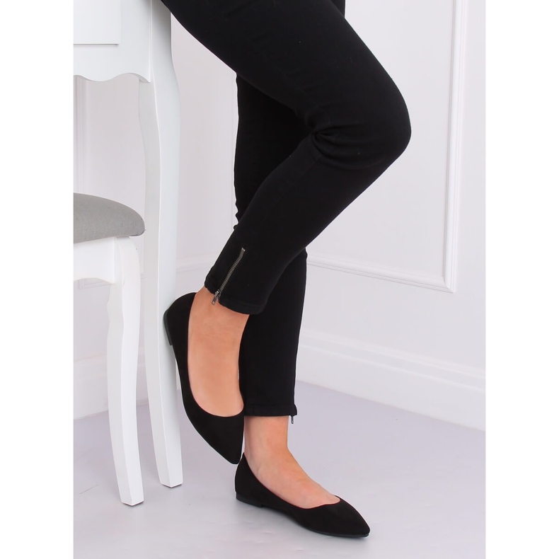 Schwarze Damen Ballerinas P3T1168-6 Schwarz 1