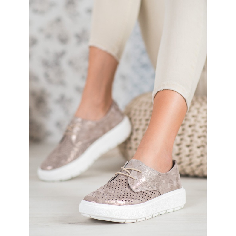 Goodin Leichte Lederschuhe mehrfarbig gelb 1