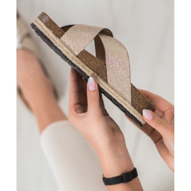 Goodin Bequeme goldene Hausschuhe 2