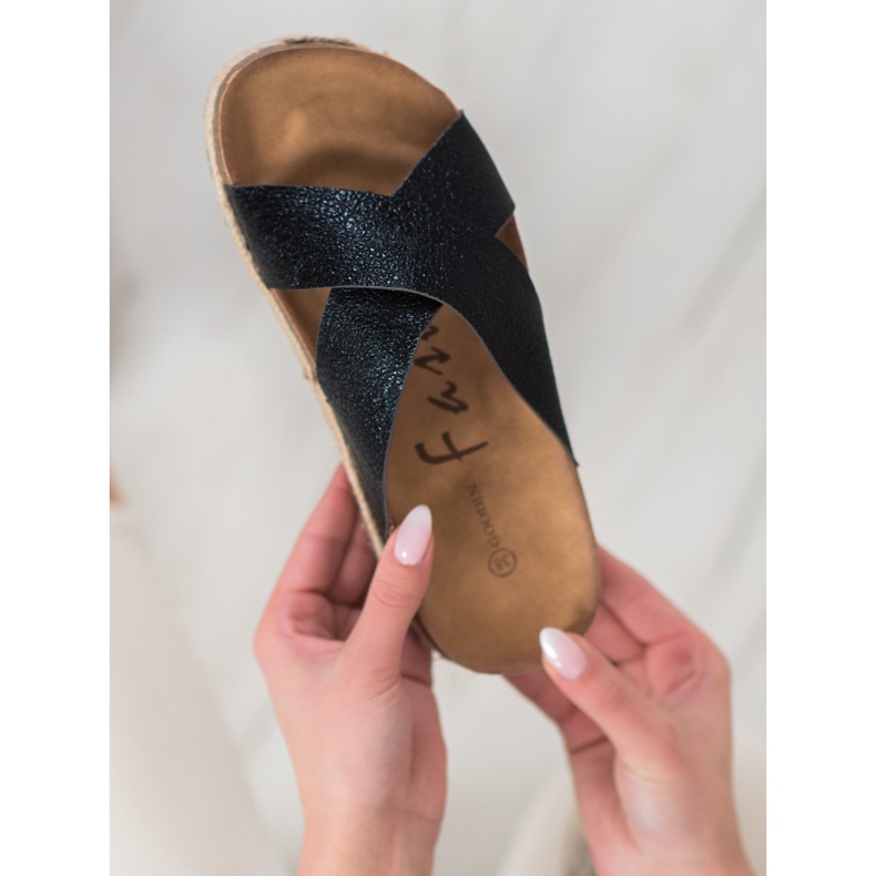 Goodin Bequeme schwarze Hausschuhe 1