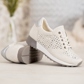 Kylie Durchbrochene Schuhe auf der Plattform braun 1