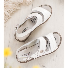 Goodin Keilsandalen aus Leder weiß 2