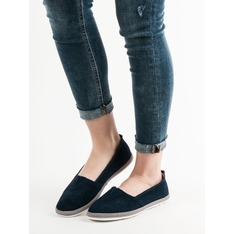 Goodin Durchbrochene Ballerinas navy blau 1