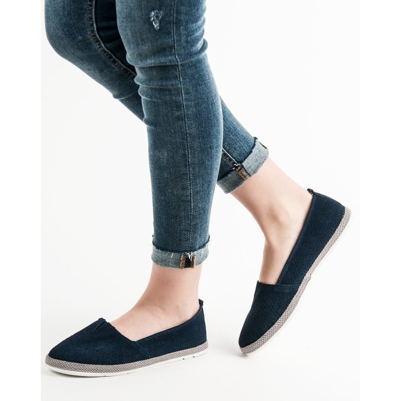 Goodin Durchbrochene Ballerinas navy blau 2