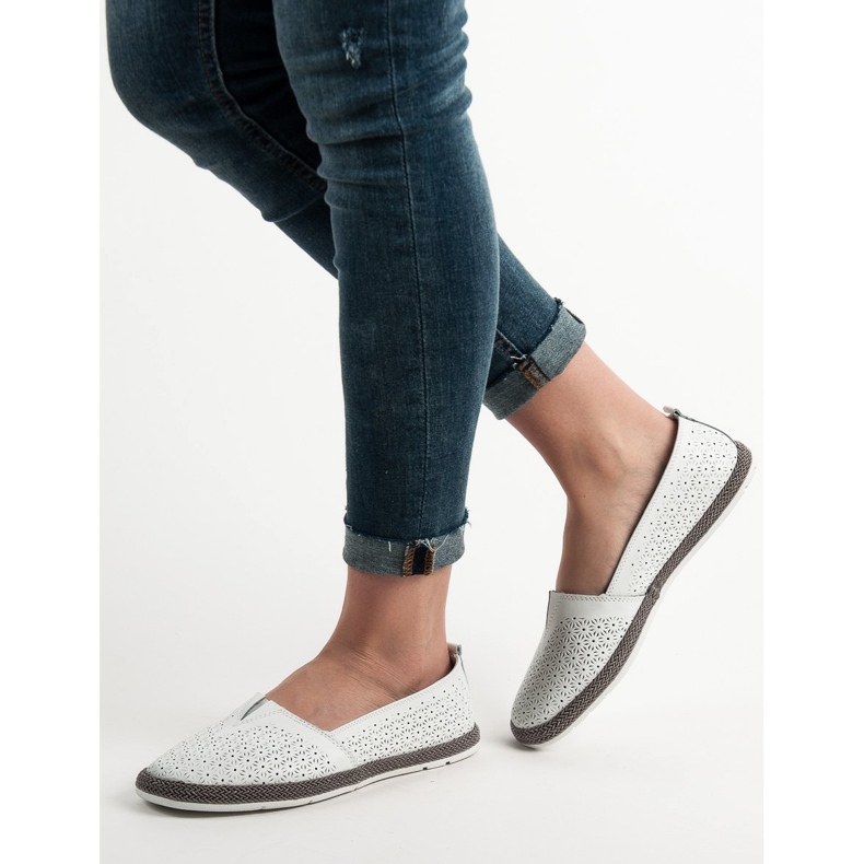 Goodin Durchbrochene Ballerinas weiß 2