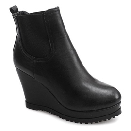 Wedges 9298 Schwarze Stiefel auf Keil 2