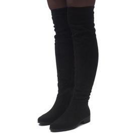 Wildlederstiefel QQ006 # Schwarz 1