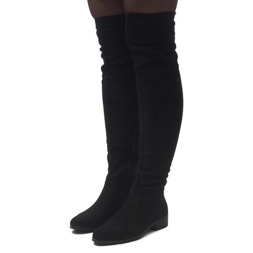 Wildlederstiefel QQ006 # Schwarz 1