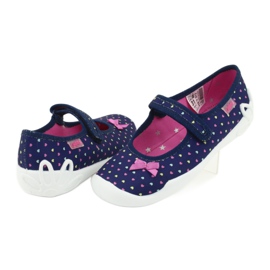 Befado Kinderschuhe 114Y372 Herzen marineblau blau rosa gelb 4