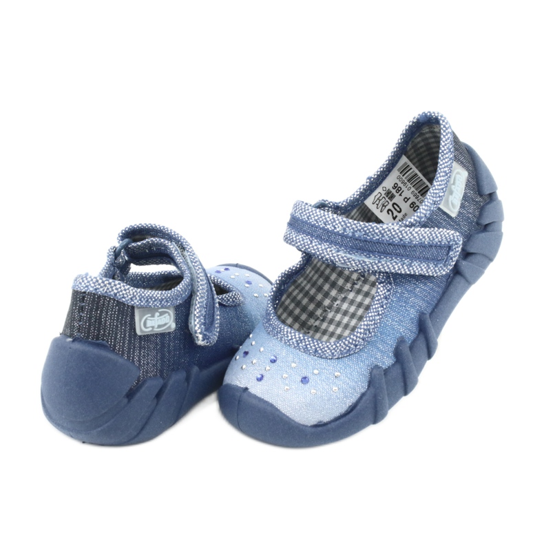Befado Kinderschuhe mit Zirkonia 109P186 blau grau 4