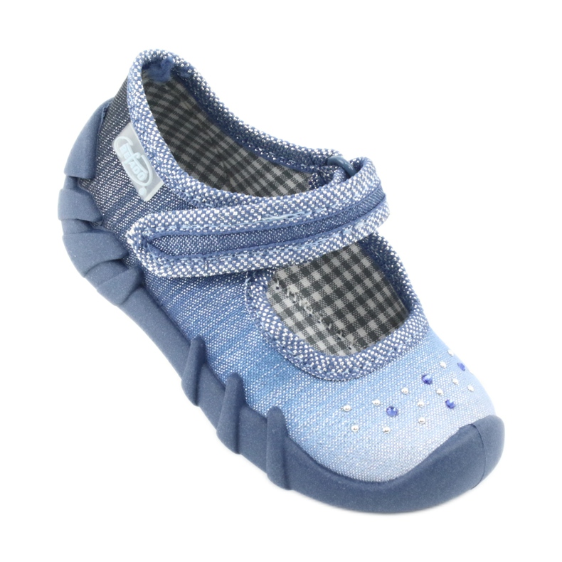 Befado Kinderschuhe mit Zirkonia 109P186 blau grau 1