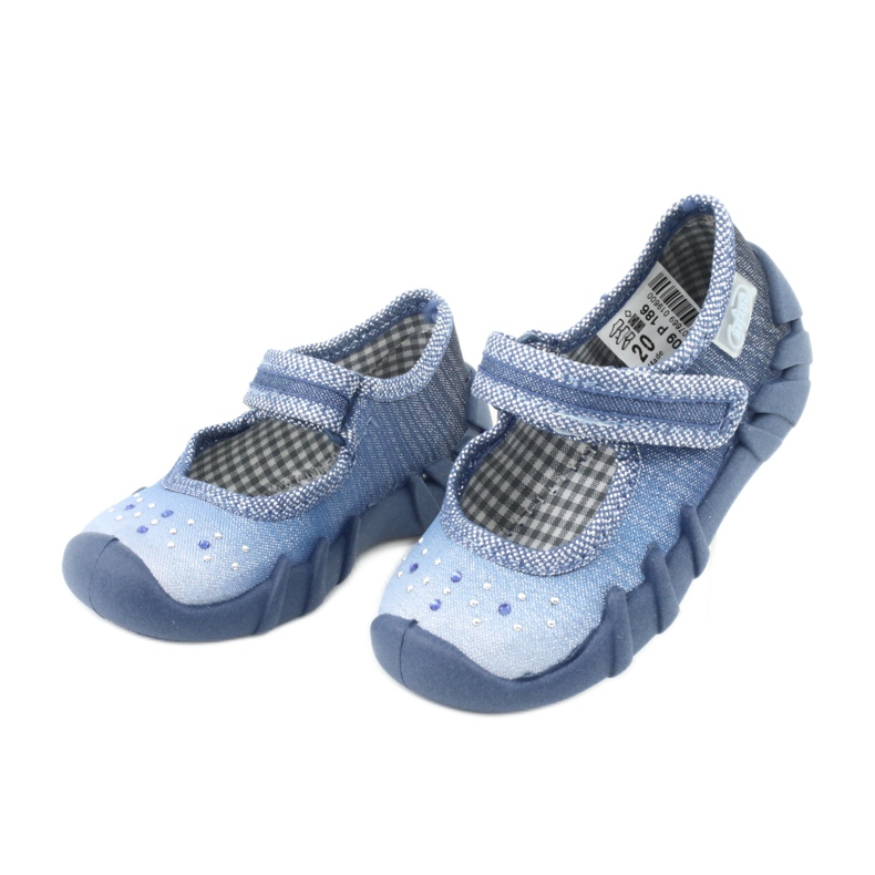 Befado Kinderschuhe mit Zirkonia 109P186 blau grau 3