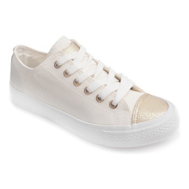 Weiße Damen Sneaker TL13 gelb 1
