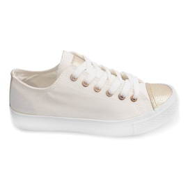 Weiße Damen Sneaker TL13 gelb 2