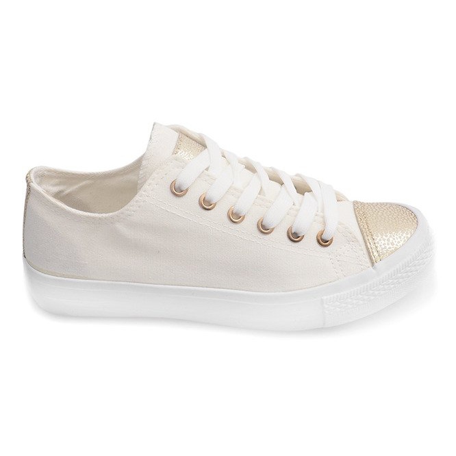 Weiße Damen Sneaker TL13 gelb 2
