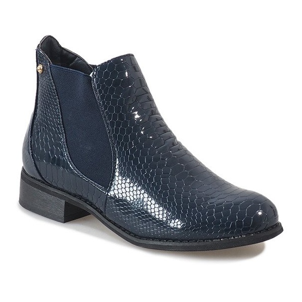 Elegante marineblaue Stiefel 1602 navy blau 1